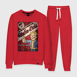 Костюм хлопковый женский Vault boy - nuclear cola, цвет: красный