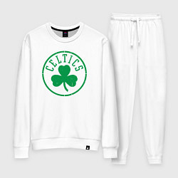 Костюм хлопковый женский Boston Celtics clover, цвет: белый