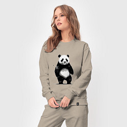 Костюм хлопковый женский Панда стоит, цвет: миндальный — фото 2