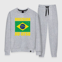 Костюм хлопковый женский Brazilian jiu-jitsu, цвет: меланж