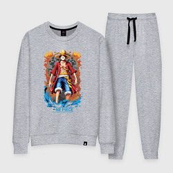 Костюм хлопковый женский One Piece - загадочный Луффи, цвет: меланж