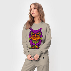 Костюм хлопковый женский Purple owl, цвет: миндальный — фото 2