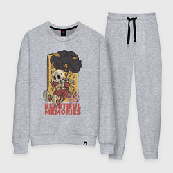 Костюм хлопковый женский Скелет на качелях, цвет: меланж