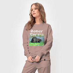 Костюм хлопковый женский Bober kurwa, цвет: пыльно-розовый — фото 2