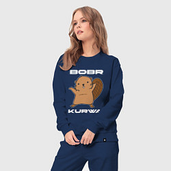 Костюм хлопковый женский Радостный бобр курва, цвет: тёмно-синий — фото 2