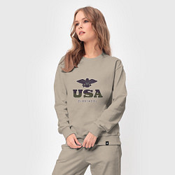 Костюм хлопковый женский USA Oldschool, цвет: миндальный — фото 2