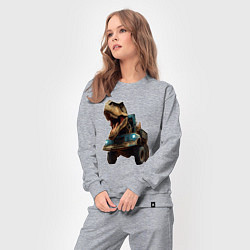 Костюм хлопковый женский Голова динозавра в тренде, цвет: меланж — фото 2