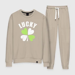 Костюм хлопковый женский Lucky day, цвет: миндальный