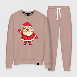 Костюм хлопковый женский Радостный Дед мороз, цвет: пыльно-розовый