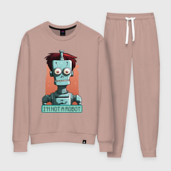 Костюм хлопковый женский Я не робот, цвет: пыльно-розовый