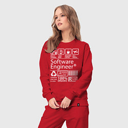 Костюм хлопковый женский Программный инженер, цвет: красный — фото 2
