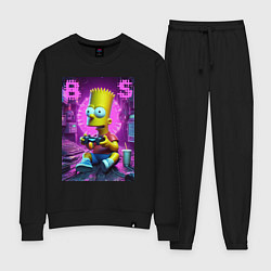 Костюм хлопковый женский Bart Simpson - cool gamer, цвет: черный