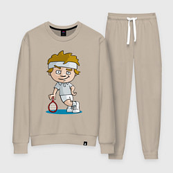 Костюм хлопковый женский Теннисист, цвет: миндальный