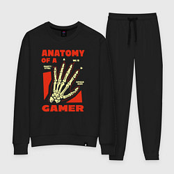 Костюм хлопковый женский Anatomy of a gamer, цвет: черный