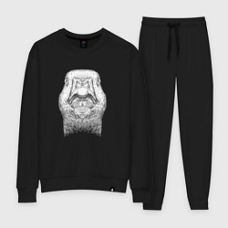 Костюм хлопковый женский Утка спереди, цвет: черный