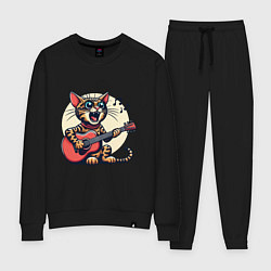 Женский костюм Забавный полосатый кот играет на гитаре