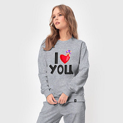 Костюм хлопковый женский I love you Lavinia cоllection, цвет: меланж — фото 2