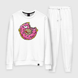 Костюм хлопковый женский Homer donut, цвет: белый