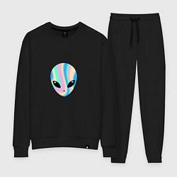 Костюм хлопковый женский Holographic alien, цвет: черный