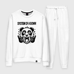 Костюм хлопковый женский System of a Down - rock panda, цвет: белый