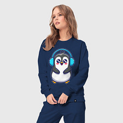 Костюм хлопковый женский Милый пингвинчик, цвет: тёмно-синий — фото 2