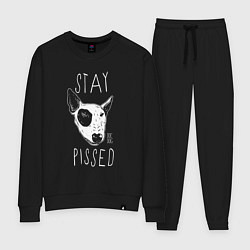 Костюм хлопковый женский Stay dog pissed, цвет: черный