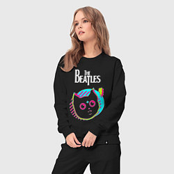 Костюм хлопковый женский The Beatles rock star cat, цвет: черный — фото 2