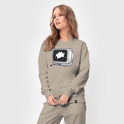 Костюм хлопковый женский Разбитый retro телевизор, цвет: миндальный — фото 2