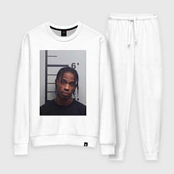 Костюм хлопковый женский Travis Scott magshot, цвет: белый