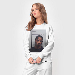 Костюм хлопковый женский Travis Scott magshot, цвет: белый — фото 2