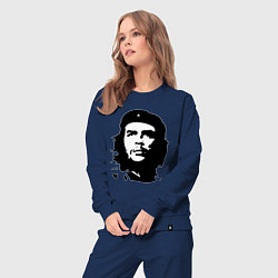 Костюм хлопковый женский Черно-белый силуэт Че Гевара, цвет: тёмно-синий — фото 2