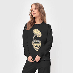 Костюм хлопковый женский Skull vinyl, цвет: черный — фото 2