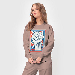 Костюм хлопковый женский USA revolution, цвет: пыльно-розовый — фото 2