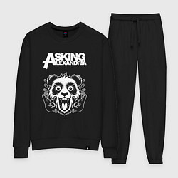 Костюм хлопковый женский Asking Alexandria rock panda, цвет: черный