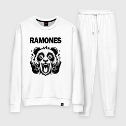 Костюм хлопковый женский Ramones - rock panda, цвет: белый