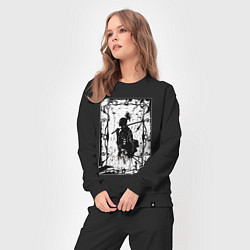 Костюм хлопковый женский Воин с катаной, цвет: черный — фото 2