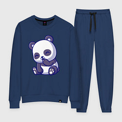 Костюм хлопковый женский Смеющаяся панда, цвет: тёмно-синий