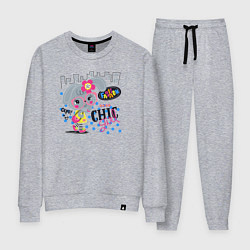 Костюм хлопковый женский Fashion chic girls, цвет: меланж