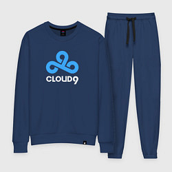 Костюм хлопковый женский Cloud9 - pattern, цвет: тёмно-синий