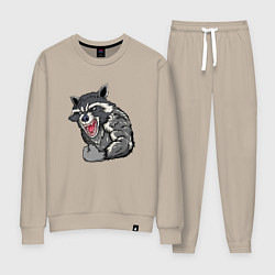 Костюм хлопковый женский Raccoon, цвет: миндальный