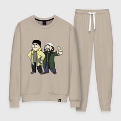 Костюм хлопковый женский Vault Jay and silent Bob, цвет: миндальный