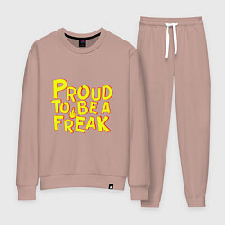 Костюм хлопковый женский Proud to be a freak, цвет: пыльно-розовый