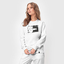 Костюм хлопковый женский Аудио кассета, цвет: белый — фото 2