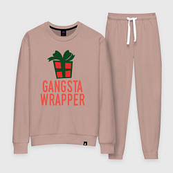 Костюм хлопковый женский Gangsta wrapper, цвет: пыльно-розовый