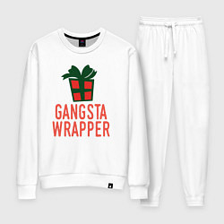 Костюм хлопковый женский Gangsta wrapper, цвет: белый