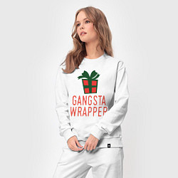 Костюм хлопковый женский Gangsta wrapper, цвет: белый — фото 2