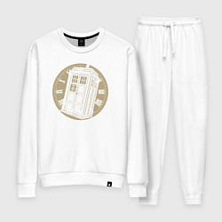 Костюм хлопковый женский Time tardis, цвет: белый