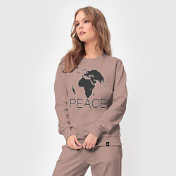Костюм хлопковый женский Peace the world, цвет: пыльно-розовый — фото 2