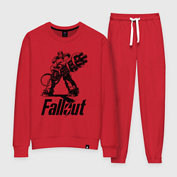 Костюм хлопковый женский Фоллаут - силовая броня, цвет: красный