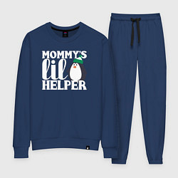 Костюм хлопковый женский Маленький мамин помощник, цвет: тёмно-синий